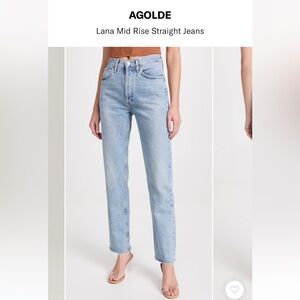 Agolde Lana Mid Rise Straight Jeans